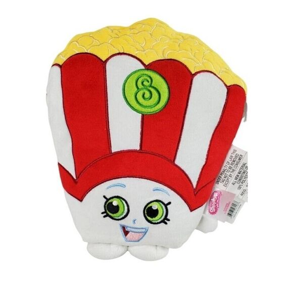 Shopkins 12" Poppy Corn Popcorn Bucket Red White Plush Novelty Fun Toy - Picture 2 of 12